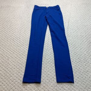F&F Chino Pants Womens 26x30 Blue Skinny Cotton Solid Low Rise Stretch Slacks